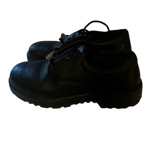 Warrior Black Leather Safety Steel Toe Shoes Sz 8